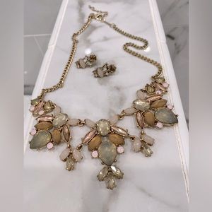 Express Gold and Pink Statement Necklace
